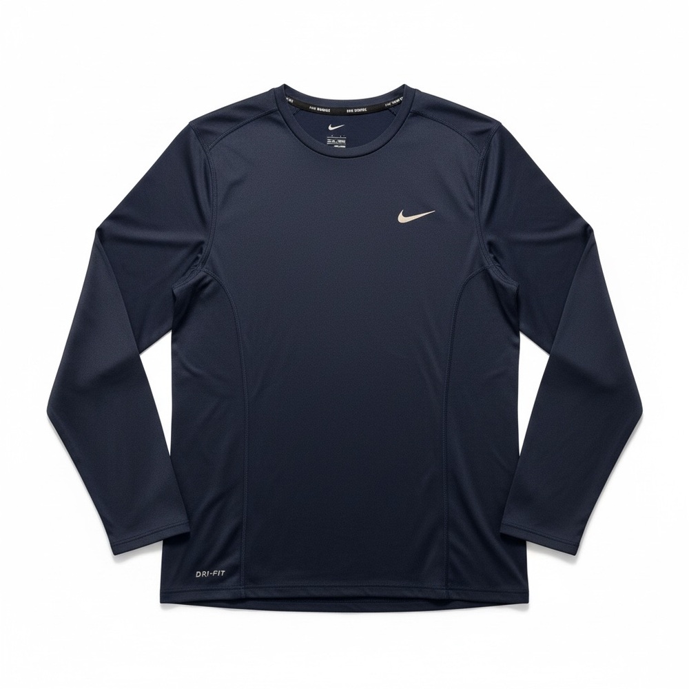 Nike Dark Blue Dri-FIT Long Sleeve Shirt